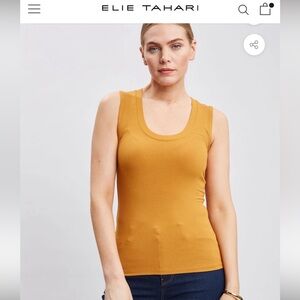 Elie Tahari Carmel Rib Scoop Neck Knit